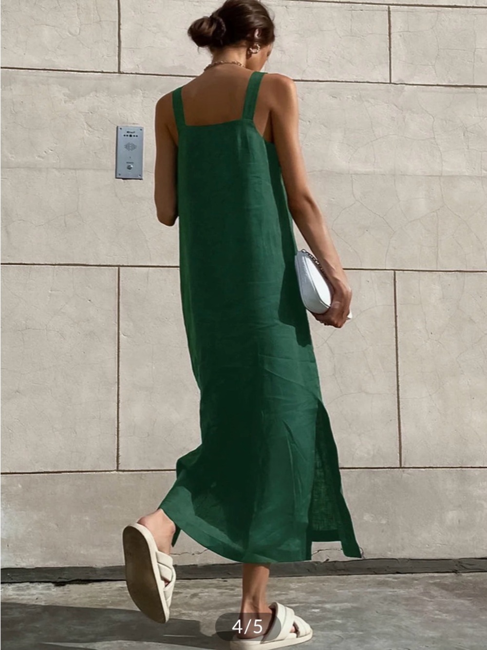 Commense Dark Green Sleeveless Square-Neck Maxi Dress - Picture 4 of 5